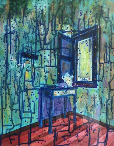 Painting titled "CHAMBRE" by Sil, Original Artwork, Acrylic