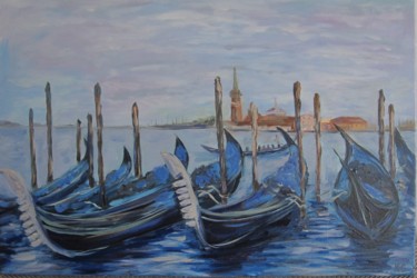 Painting titled "Painting Venice. Vi…" by Svitlana Klymenko, Original Artwork, Oil Mounted on Wood Stretcher frame