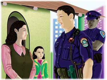 Digital Arts titled "Mother and Police" by Mr T Silappathikaram, Original Artwork