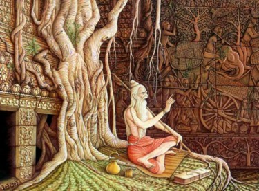 Digital Arts titled "Hindu Saint sitting…" by Mr T Silappathikaram, Original Artwork