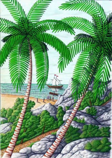 Digital Arts titled "Sea shore[Sold]" by Mr T Silappathikaram, Original Artwork