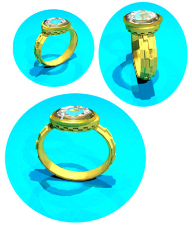 Digital Arts titled "3d diamond Ring" by Mr T Silappathikaram, Original Artwork