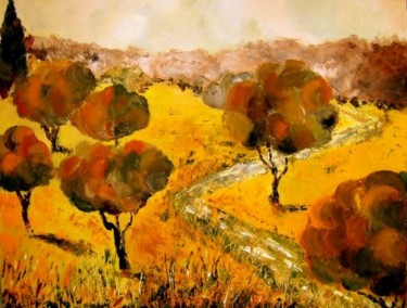 Peinture intitulée "automne" par Nicole Delaplace, Œuvre d'art originale
