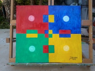 Painting titled "Juegos de colores" by Silo, Original Artwork, Oil