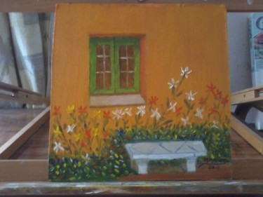 Painting titled "La ventana de mi pa…" by Silo, Original Artwork, Oil