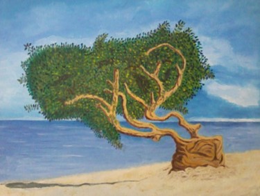Painting titled "Playa del Caribe -…" by Silo, Original Artwork, Oil