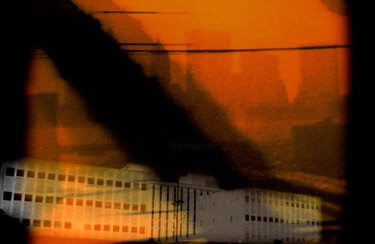 Photography titled "RED NEW YORK SKYLINE" by Silva Nironi, Original Artwork, Manipulated Photography