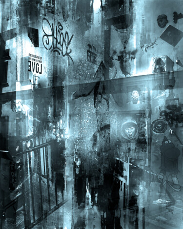 Digitale Kunst mit dem Titel "PARIS STREET ART" von Silva Nironi, Original-Kunstwerk, Digitale Collage