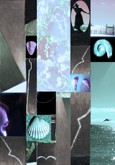 Arte digitale intitolato "LA MER" da Silva Nironi, Opera d'arte originale, Collage digitale
