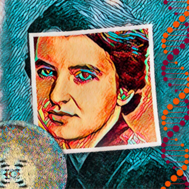 Digital Arts με τίτλο "Rosalind Franklin" από Silvana Klaric, Αυθεντικά έργα τέχνης, 2D ψηφιακή εργασία