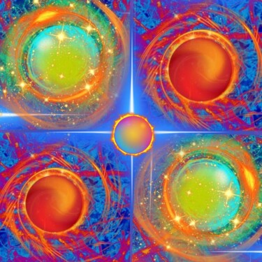 Цифровое искусство под названием "Cosmic Bursts II" - Silvana Klaric, Подлинное произведение искусства, 2D Цифровая Работа