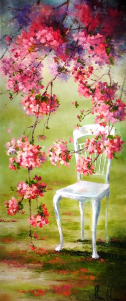 Pintura titulada "Cerejeiras" por Silvana Oliveira, Obra de arte original, Tinta