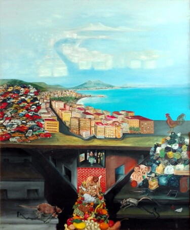 Pittura intitolato "NAPOLI ANIMA E CORPO" da Silvano Battimiello, Opera d'arte originale, Olio
