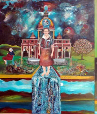 Pittura intitolato "MAMMA CHIESA" da Silvano Battimiello, Opera d'arte originale, Olio