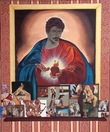 Painting titled "CRISTO RE DELLA STO…" by Silvano Battimiello, Original Artwork