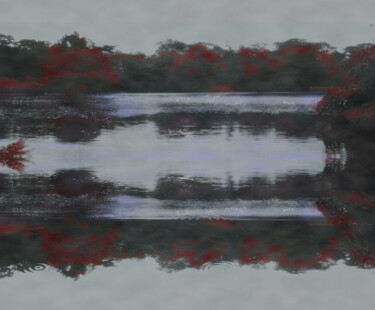 Digitale Kunst mit dem Titel "red lake" von Silvia Baldi, Original-Kunstwerk, Digitale Malerei