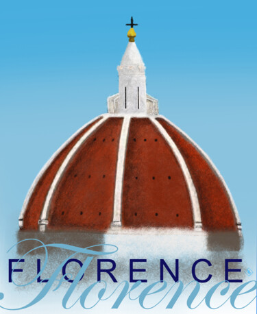 제목이 "florence dome"인 디지털 아트 Silvia Baldi로, 원작, 디지털 페인팅