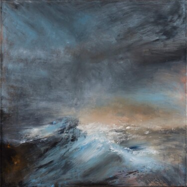 Painting titled "Turbulent, Yet Subl…" by Silvia Cherni, Original Artwork, Oil Mounted on Wood Stretcher frame