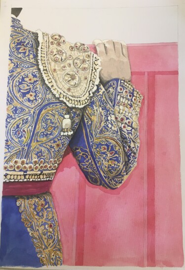Pintura titulada "Toureiro III" por Sílvia Correia, Obra de arte original, Acuarela