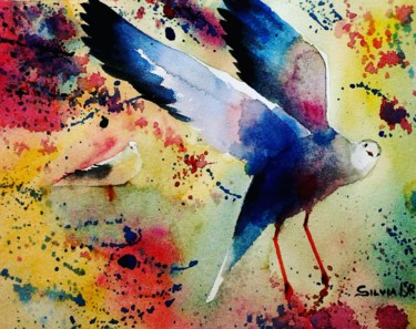 Painting titled "Volo libero" by Silvia D.R., Original Artwork