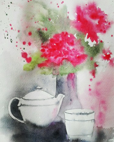 Painting titled "Freschezza" by Silvia D.R., Original Artwork, Watercolor