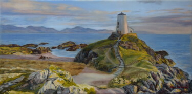 Painting titled "Lighthouse" by Silvia Habán, Original Artwork, Oil