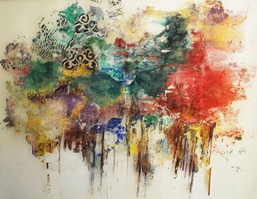 Malerei mit dem Titel "Baroque Forest" von Silvia Hoffmann, Original-Kunstwerk, Acryl