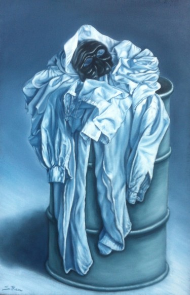 Pittura intitolato "Dismissione-in-blu" da Silvia Rea, Opera d'arte originale, Altro
