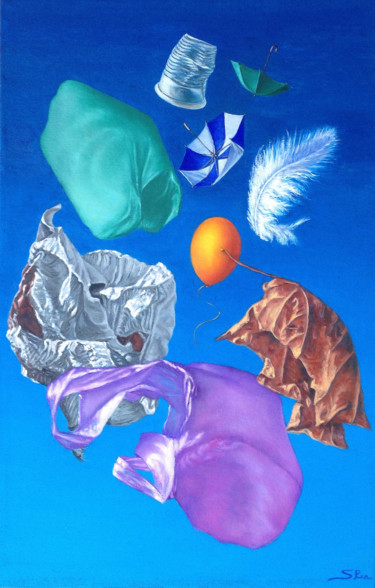 Pittura intitolato "Mulinello di vento…" da Silvia Rea, Opera d'arte originale, Olio