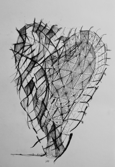 Desenho intitulada "Sans Valentin" por Silvia Ruiz-Poveda, Obras de arte originais, Tinta