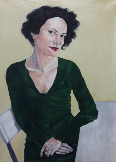 Pittura intitolato "Masha in the green…" da Silvia Sarsano, Opera d'arte originale, Olio