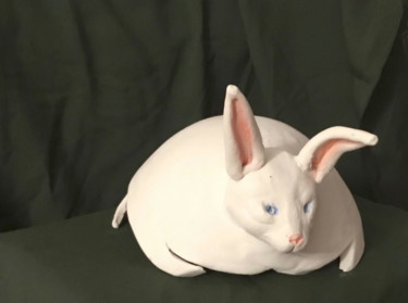 Scultura intitolato "coniglietto  selvat…" da Silvia Benfenati, Opera d'arte originale, Ceramica