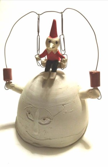 Sculpture titled "pinocchio in altale…" by Silvia Benfenati, Original Artwork, Ceramics