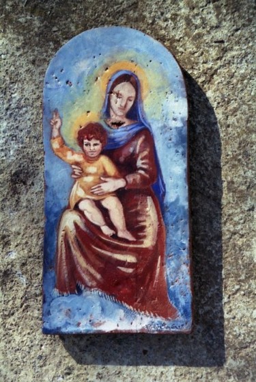 Artigianato intitolato "madonna  con bambino" da Silvia Benfenati, Opera d'arte originale