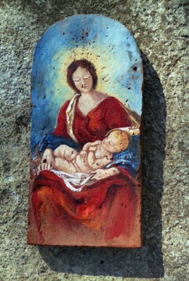 Artigianato intitolato "madonna con bambino" da Silvia Benfenati, Opera d'arte originale
