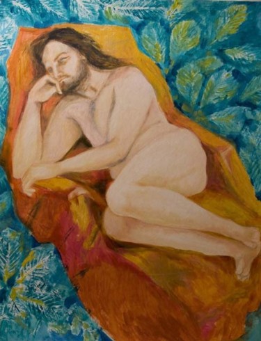 Pintura intitulada "Gesù, che sonno" por Silvia Benfenati, Obras de arte originais, Óleo