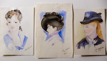 Pintura intitulada "trois Manet" por Silvia Benfenati, Obras de arte originais