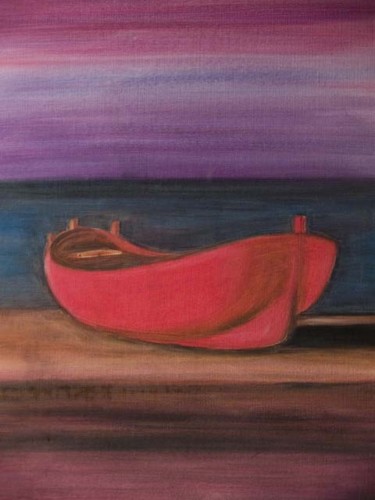 Painting titled "rosso" by Silvia Benfenati, Original Artwork, Oil Mounted on Other rigid panel