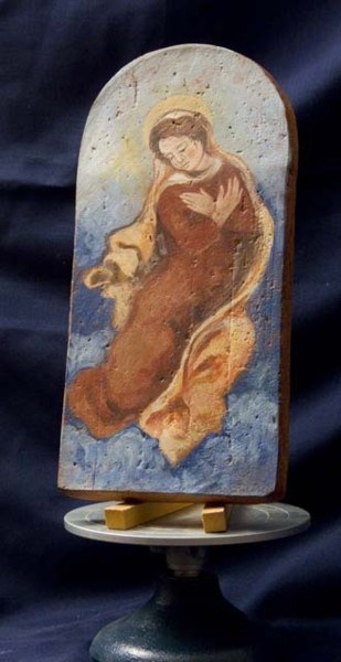 Artigianato intitolato "madonna su scandola" da Silvia Benfenati, Opera d'arte originale