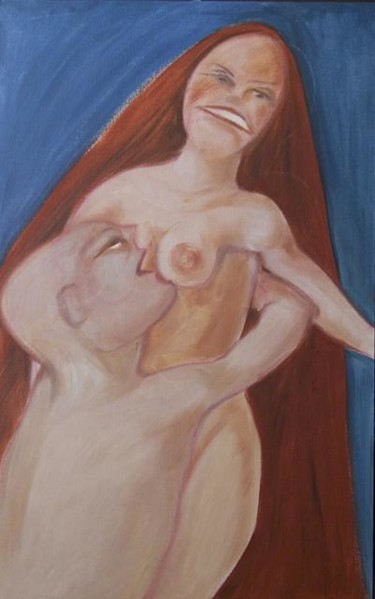 Картина под названием "amore" - Silvia Benfenati, Подлинное произведение искусства, Масло