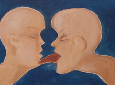 Peinture intitulée "ti amo" par Silvia Benfenati, Œuvre d'art originale, Huile