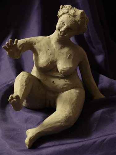 Sculpture titled "venere gaudente" by Silvia Benfenati, Original Artwork, Terra cotta