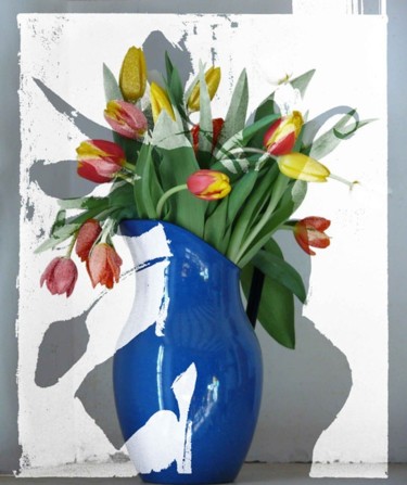 Digital Arts titled "tulipani in un vaso…" by Silvia Benfenati, Original Artwork, Photo Montage