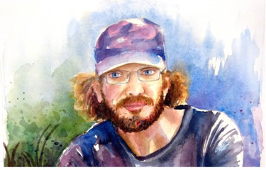 Painting titled "Pastore" by Silvia Cordero, Original Artwork, Watercolor