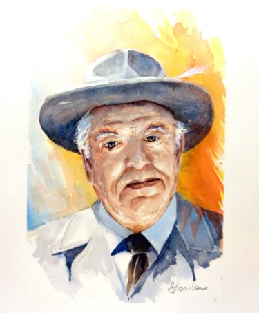 Painting titled "Dottor Bassi" by Silvia Cordero, Original Artwork, Watercolor