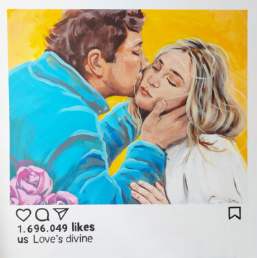 Peinture intitulée "Love's Divine" par Silvia Ene, Œuvre d'art originale, Acrylique Monté sur Panneau de bois