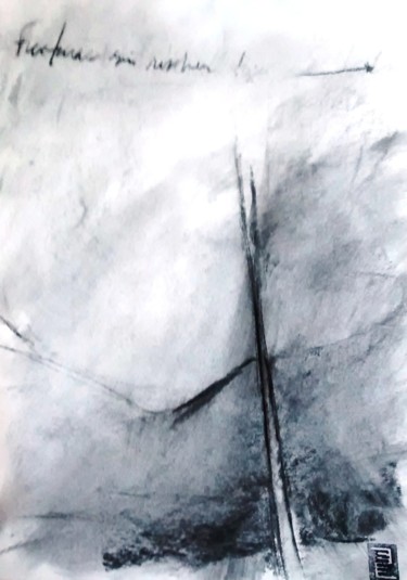 Drawing titled "FRACTURA" by Silvia Herrero, Original Artwork, Charcoal