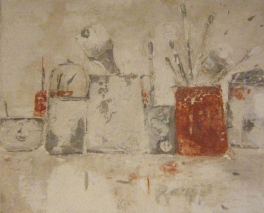 Malerei mit dem Titel "atelier" von Silvia Leveroni Calvi, Original-Kunstwerk