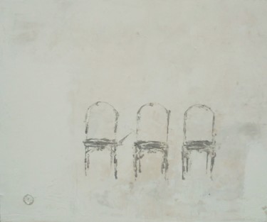 Peinture intitulée "le-tre-sedie-55x46.…" par Silvia Leveroni Calvi, Œuvre d'art originale