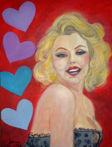 Schilderij getiteld "*Marilyn Monroe Apa…" door Silviane Moon, Origineel Kunstwerk, Inkt